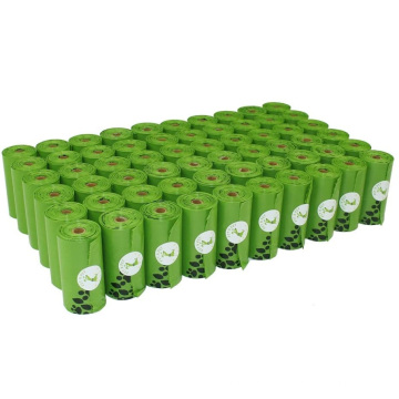 Eco Cornstarch Based green color biodegradable dog poo poop bags